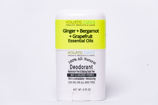 Ginger + Bergamot + Grapefruit 100% All Natural Deodorant